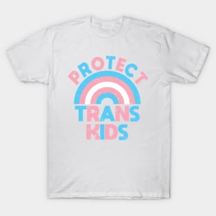 Trans Rights - Protect Trans Kids - Rainbow - Vintage Look T-Shirt